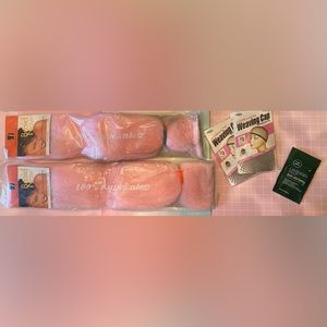 2 Pink Bundles , 2 weave caps and Lavender Mint Mask